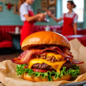 BACON PEAR CHEESE BURGER