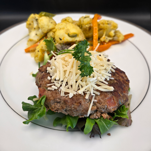 Parmesan Burger with Salad