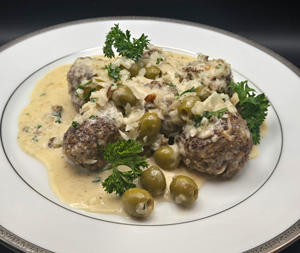 Mediterranean Meatballs in Lemon and Olive Sause