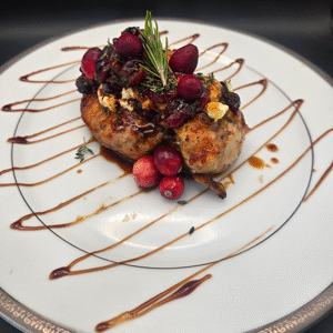 Honey-Cranberry Chicken Bake with Goat Cheese